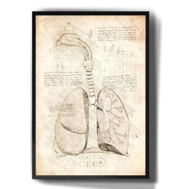 Imagem de Quadro Decorativo Desenho Pulmão Anatomia Humana - Tribos