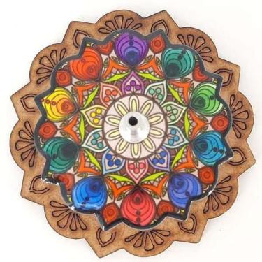 Imagem de Incensário Mandala Intuição Sabedoria Interior Redondo - Mana Om By El