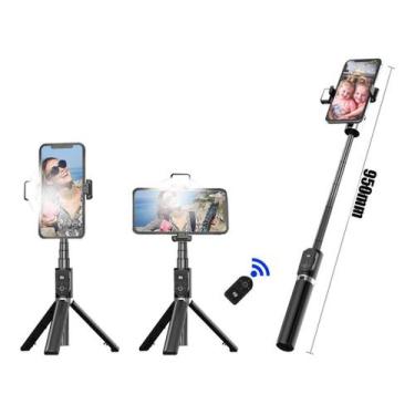 Imagem de Bastão Pau Selfie Tripe Luz Led Bluetooth Retratil Celular - Itblue Le