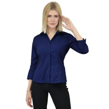 Imagem de Camisa Feminina Manga 3/4 - Camisete - DEMORGAN, Marinho, P