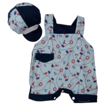 Imagem de Macacão bebê menino com bonezinho Marinheiro - Duda Shop
