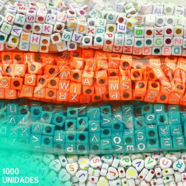 Imagem de Miçangas Para Pulseira - Letras - C/1000 Peças M02 - Nybc