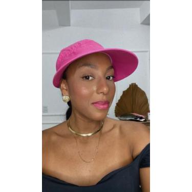Imagem de Chapéu Viseira Tactel Aba Larga Moda Feminina Verão Fashion Praia Vôle