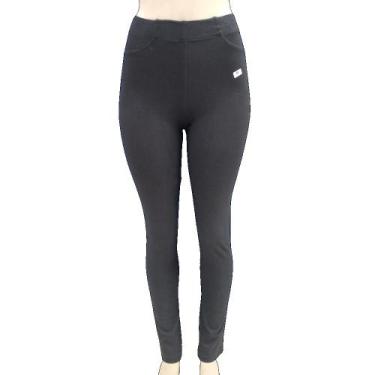Imagem de Calça legging feminina lupo loba montaria fit cotton algodão, P, Preto