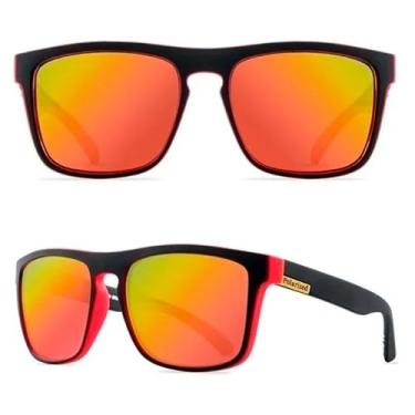 Imagem de Óculos De Sol Masculino Polarizado Quadrado Clássica Retrô Com Proteção 400UV - Original (Vermelho)