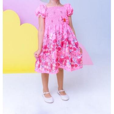 Imagem de Vestido Ciganinha Manguinha Bufante Rosas Vermelhas Gaiola - Utchuk Ki