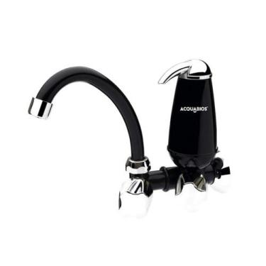 Imagem de Filtro de Água Com Torneira de Parede Longa Colors Acquabios Preta Cro