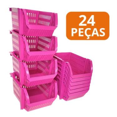 Imagem de Mini Cesto Expositor Organizador Mini Cesto Plástico 24 Pçs - AGIFIX, 
