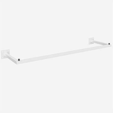 Imagem de Arara de Parede 90cm Quadrada Simples Leve - Comac, Branco