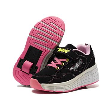 Imagem de Sapato infantil SDSPEED com rodinhas, tênis, tênis para meninos e meninas, tênis com rodinhas, Wavepink, 3 Little Kid