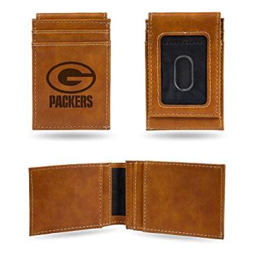 Imagem de NFL Rico Industries Carteira com bolso frontal gravada a laser, Green Bay Packers