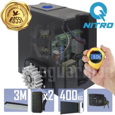 Imagem de Kit Motor Rossi Dz Atto Nitro 3m Crem 2 Control Portão 400kg