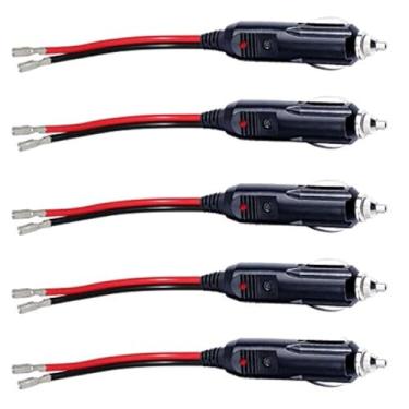 Imagem de [EMBALAGEM COM 5] Adaptador de energia de isqueiro de substituição de 12 V - Plugue macho de carro de 24 V com acessórios automotivos com luzes LED, fusível de 15 A (5)