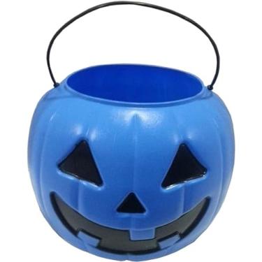 Imagem de Balde de doces de abóbora de Halloween Jack O' Lantern, Azul, 1