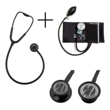 Imagem de Kit Esfigmomanômetro Pamed + Estetoscópio Eternity Luxo Bic,  Preto To