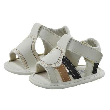 Imagem de Sapatinho de Bebê Bicho de Pé - Sandália Masculina com Fecho - Sintéti