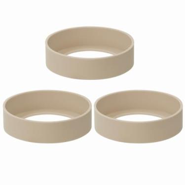 Imagem de ONLYKXY 3 peças 7 cm capa protetora de silicone capa de copo resistente ao calor suporte de garrafa porta-copos de borracha protetor de base almofada inferior antiderrapante anel acessórios para copo