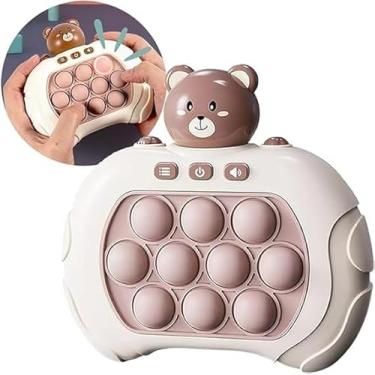 Imagem de Mini Game Pop It Eletrônico Portátil - Brinquedo Anti-Stress com 4 Modos de Jogo, Luz LED Vermelha, Ideal para Crianças e Adultos