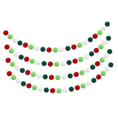 Imagem de IEUDNS Bola de Feltro Guirlanda Colorida Pom Pompons Artesanais árvore de Natal Bola de Feltro Guirlanda para Quarto Infantil árvore de Natal ação de Graças, Estilo C