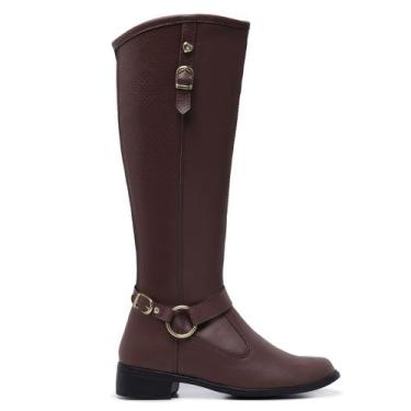 Imagem de Bota Feminina Gmm Shoes Cano Longo Montaria Leve Conforto Moderna 1108