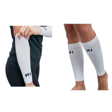 Imagem de Kit Manguito Curto e Canelito Vôlei Pro Seleção Spry N1 Sport, Branco,