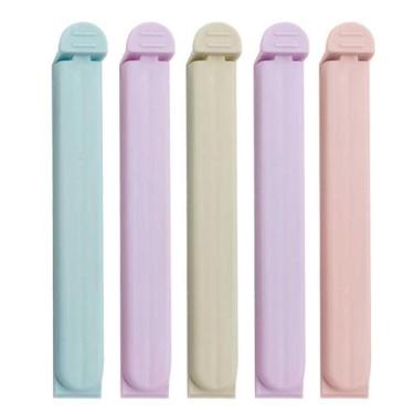 Imagem de Prendedor de embalagens de plástico coloridos 5 unidades para comida  