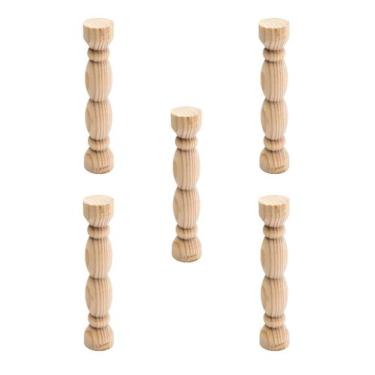 Imagem de Kit com 5 Bases torneadas de Pinus G para trio de boleira decorativo p