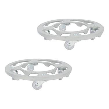 Imagem de Kit Com 2 Suportes P/ Vaso 30cm Com Rodízio Silicone Em Gel - Tecnofus