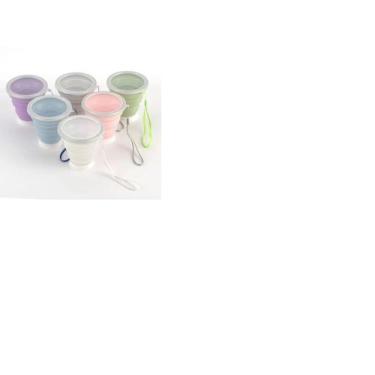Imagem de Kit 6 Copo Silicone Dobrável 320ml Reutilizável Ecológico - OEM,  Viol