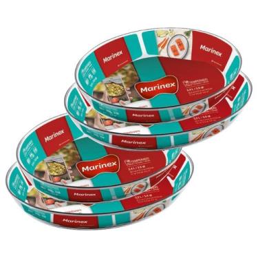 Imagem de 4 Assadeiras Travessa de Vidro Temperado 2 Tamanhos Marinex