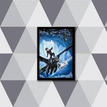 Imagem de Quadro Como Treinar seu Dragão 24x18cm - com vidro - Quadros On-line, 