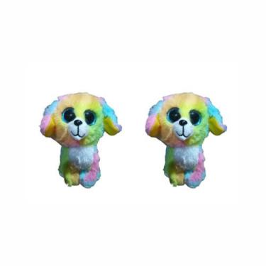 Imagem de Kit C/2x Brinquedo de Pelúcia Cachorro Color Arco-Iris - Ty Rara