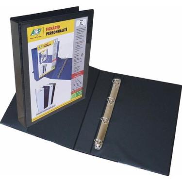 Imagem de Fichário escolar A4 40mm 4 argolas preto ACP