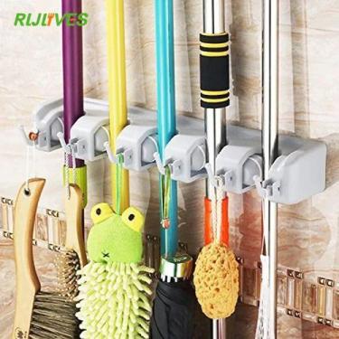 Imagem de Suporte De Parede Vassoura Rodo Multiuso 5 Entradas6 Ganchos - oem