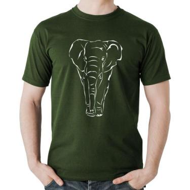 Imagem de Camiseta Algodão Elefante Traços - Foca na Moda, Musgo, M