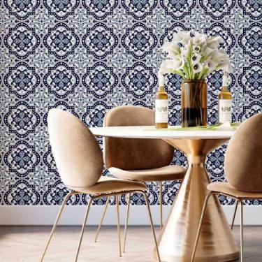 Imagem de Papel De Parede Adesivo Azulejo Português N014128 RL 0,58x3M - Adesivo