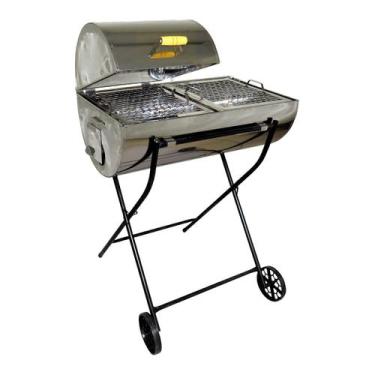 Imagem de Churrasqueira Brasão Mista Inox Grelha Carrinho 100x70x40cm - Ouro Min