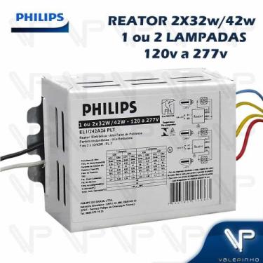 Imagem de REATOR ELETRÔNICO PHILIPS P/LÂMPADA FLUORESCENTE 1/2x32W/42W MULTITENS