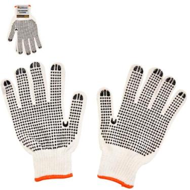 Imagem de Luva de malha emborrachada pigmentada branca tamanho unico - AKASH