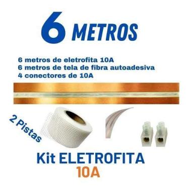 Imagem de Kit 6 Metros Eletrofita 10a Fita Elétrica 2 Pistas Adesiva