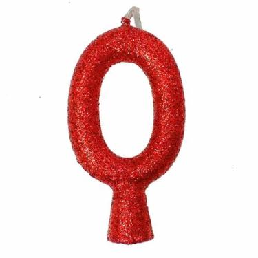 Imagem de Vela de Aniversário Puro Glitter Vermelha - Festcolor, 0