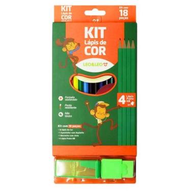 Imagem de Kit Escolar Completo Coleção com 18 Peças para Pintura e Escrita - LF 