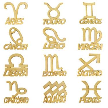 Imagem de Kit 50 Aplique Signo Decoração Laser 7x6,5 Mdf Madeira Cru - Atacadão 