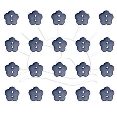 Imagem de Botão Mini Flor - 40 unid - We Care About, AZUL JEANS