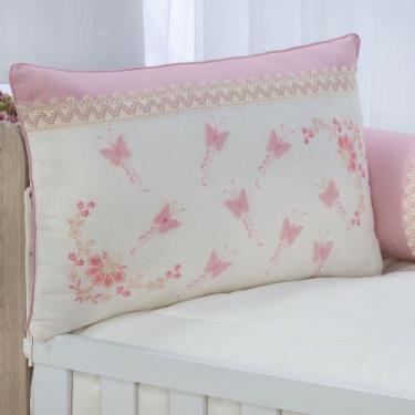 Imagem de Kit enxoval para berço bebê borboletas rosê menina luxo - MEDINA CONFE