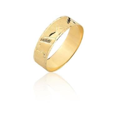 Imagem de Anel Aliança Egípcio Ouro 10k Puro 7mm A68 - MAEHLER JOIAS, Dourado, 2