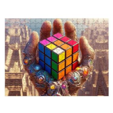 Imagem de Quebra-Cabeça Cubo Mágico de 300 peças em MDF - Reidopendrive