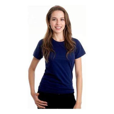 Imagem de Camiseta Feminina Baby Look Algodão Lisa Atacado Blusa - Vesttuario, A
