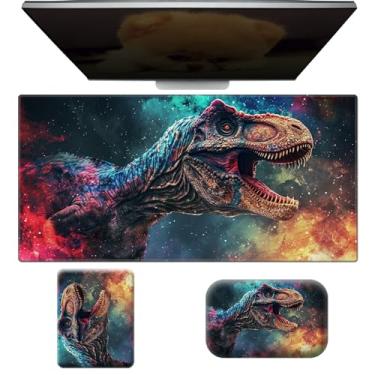 Imagem de RWUTYTIUL Descanso de pulso para teclado de computador, mouse pad pequeno e tapete de mesa conjunto de 60 cm x 30 cm, tapete de mesa de escritório antiderrapante para computador, laptop, escritório,