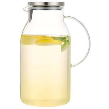 Imagem de Karafu Jarra de vidro com tampa, garrafa de água resistente ao calor de boca larga de 2,835 g para água quente/fria, chá gelado e suco, transparente
